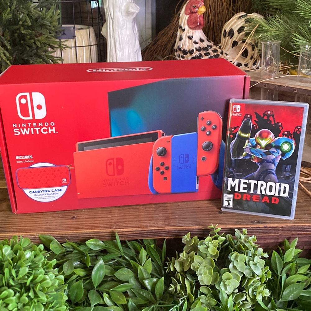 Limited Edition Collectible Mario Edition Switch Console with Metroid Prime 🍄🎮